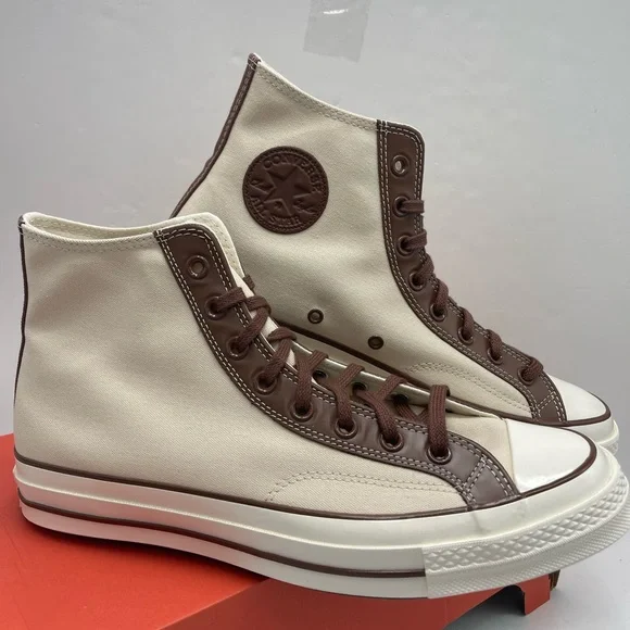 Converse Men’s A09450CCHUCK 70 HINATURAL VORY/BEAR NAP/EGRET High-Top Sneakers